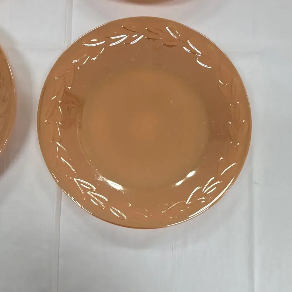 Copied - Pink Pressed Depression Glass Laurel Pattern Round Plate 9 in Glossy